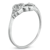 Thumbnail Image 1 of Diamond Accent Mirrored Hearts Ring in 10K White Gold