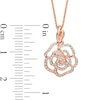 Thumbnail Image 2 of Vera Wang Love Collection 0.25 CT. T.W. Diamond Rose Pendant in 14K Rose Gold