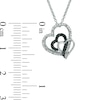Thumbnail Image 1 of 0.15 CT. T.W. Enhanced Black and White Diamond Three Hearts Pendant in Sterling Silver