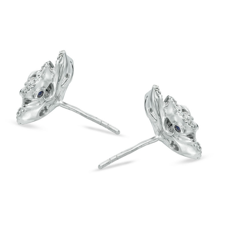 Vera Wang Love Collection 0.19 CT. T.W. Diamond Rose Stud Earrings in Sterling Silver