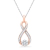 Thumbnail Image 0 of 0.25 CT. T.W. Diamond Infinity with Cluster Pendant in 10K Rose Gold