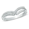 Thumbnail Image 0 of Diamond Accent Double Row Chevron Midi Ring in Sterling Silver