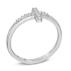 Thumbnail Image 1 of Diamond Accent Sideways Cross Midi Ring in Sterling Silver