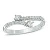 Thumbnail Image 0 of 0.10 CT. T.W. Diamond Bypass Midi Ring in Sterling Silver