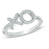 Thumbnail Image 0 of Diamond Accent "XO" Midi Ring in Sterling Silver