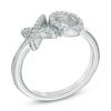 Thumbnail Image 1 of Diamond Accent "XO" Midi Ring in Sterling Silver