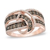 Thumbnail Image 0 of 1.00 CT. T.W. Champagne and White Diamond Loop Ring in 10K Rose Gold