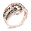 Thumbnail Image 1 of 1.00 CT. T.W. Champagne and White Diamond Loop Ring in 10K Rose Gold