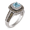 Thumbnail Image 1 of Le Vian® Sea Blue Aquamarine™ and 0.76 CT. T.W. Diamond Ring in 14K Vanilla Gold™