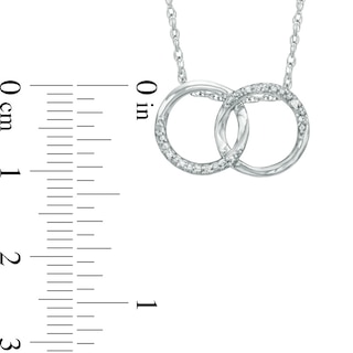 Diamond Accent Interlocking Circles Necklace in Sterling Silver - 17