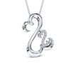 Thumbnail Image 0 of Open Hearts Family by Jane Seymour™ Diamond Accent Tilted Motherly Love Pendant in Sterling Silver