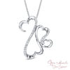 Thumbnail Image 0 of Open Hearts Family by Jane Seymour™ 0.04 CT. T.W. Diamond Triple Motherly Love Pendant in Sterling Silver