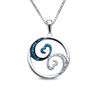 Thumbnail Image 0 of Open Hearts Waves by Jane Seymour™ 0.10 CT. T.W. Diamond Circle Pendant in Sterling Silver