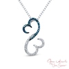 Thumbnail Image 0 of Open Hearts Family by Jane Seymour™ 0.15 CT. T.W. Enhanced Blue and White Diamond Pendant in Sterling Silver