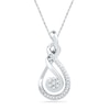 Thumbnail Image 0 of 0.10 CT. T.W. Diamond Infinity with Cluster Pendant in Sterling Silver