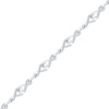 Thumbnail Image 0 of 0.20 CT. T.W. Diamond Interlocking Infinity Bracelet in Sterling Silver - 7.25"