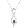 Thumbnail Image 0 of 0.10 CT. T.W. Enhanced Black and White Diamond Infinity Pendant in Sterling Silver