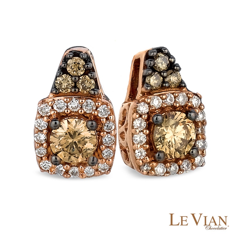 Le Vian Chocolate Diamonds® 0.44 CT. T.W. Diamond Frame Drop Earrings in 14K Strawberry Gold™