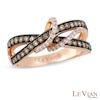 Thumbnail Image 0 of Le Vian Chocolate Diamonds® 0.52 CT. T.W. Diamond Centre Loop Orbit Ring in 14K Strawberry Gold™