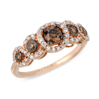 Le Vian Chocolate Diamonds 0 73 Ct T W Diamond Frame Five Stone