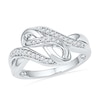 Thumbnail Image 0 of 0.20 CT. T.W. Diamond Infinity Bypass Ring in Sterling Silver