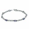 Thumbnail Image 1 of Oval Tanzanite and Diamond Accent Bracelet in Sterling Silver