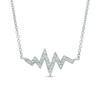 Thumbnail Image 0 of Diamond Accent Heartbeat Necklace in Sterling Silver