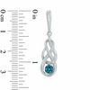 Thumbnail Image 1 of 0.15 CT. T.W. Enhanced Blue Diamond Cluster Infinity Braid Drop Earrings in Sterling Silver
