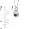 Thumbnail Image 1 of 0.10 CT. T.W. Enhanced Black and White Diamond Cluster Infinity Pendant in Sterling Silver
