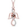 Thumbnail Image 0 of 4.2mm Smoky Quartz and 0.09 CT. T.W. Diamond Infinity Angel Pendant in 10K Rose Gold