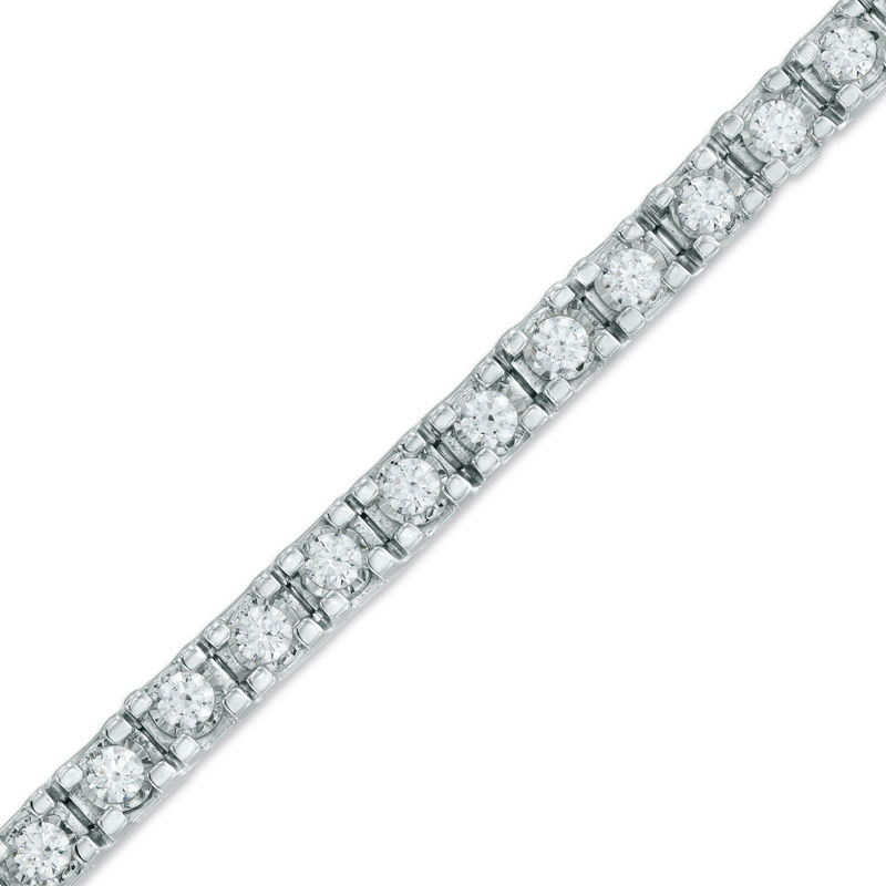 3.00 CT. T.W. Diamond Tennis Bracelet in Sterling Silver - 7.25"