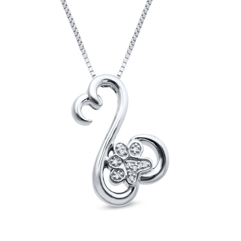 Open Hearts Family by Jane Seymour™ Diamond Accent Paw Pendant in Sterling Silver