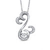 Thumbnail Image 0 of Open Hearts Rhythm by Jane Seymour™ 0.10 CT. T.W. Diamond Curlique Pendant in Sterling Silver