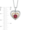 Thumbnail Image 1 of 6.0mm Heart-Shaped Lab-Created Ruby Heart Pendant in Sterling Silver and 14K Gold Plate
