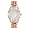 Thumbnail Image 0 of Ladies' Bulova Crystal Accent Rose-Tone Watch with Mother-of-Pearl Dial (Model: 98L197)