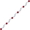 Thumbnail Image 0 of Lab-Created Ruby and Diamond Accent Twist Bracelet in Sterling Silver - 7.25"
