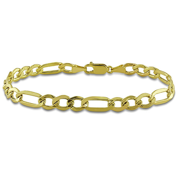Men S 7 0mm Figaro Chain Bracelet In 10k Gold 9 0 Mens Men S 7 0mm Figaro Chain Bracelet In 10k Gold