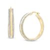Thumbnail Image 0 of 30mm Double Row Glitter Hoop Earrings in 10K Gold