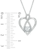 Thumbnail Image 2 of 4.0mm Lab-Created White Sapphire and Diamond Accent Infinity Heart with "MOM" Pendant in Sterling Silver