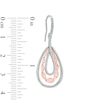 Thumbnail Image 2 of Vera Wang Love Collection 0.18 CT. T.W. Diamond Ribbon Teardrop Earrings in Sterling Silver and 14K Rose Gold