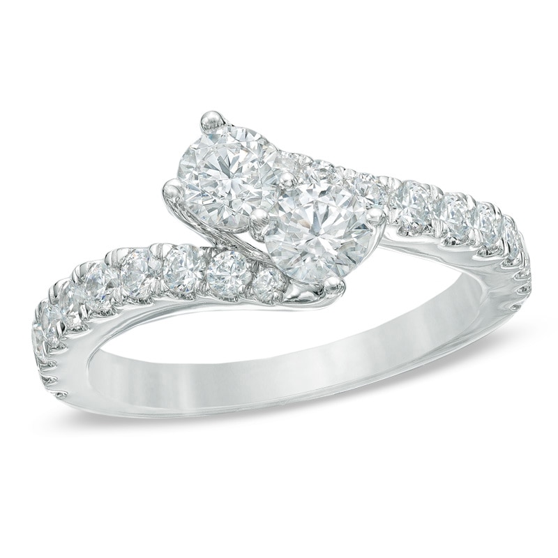 Ever Us™ 0.50 CT. T.W. Two-Stone Diamond Bypass Ring in 14K White Gold