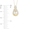 Thumbnail Image 1 of 0.15 CT. T.W. Round and Baguette Cut Diamond Composite Infinity Pendant in 10K Gold