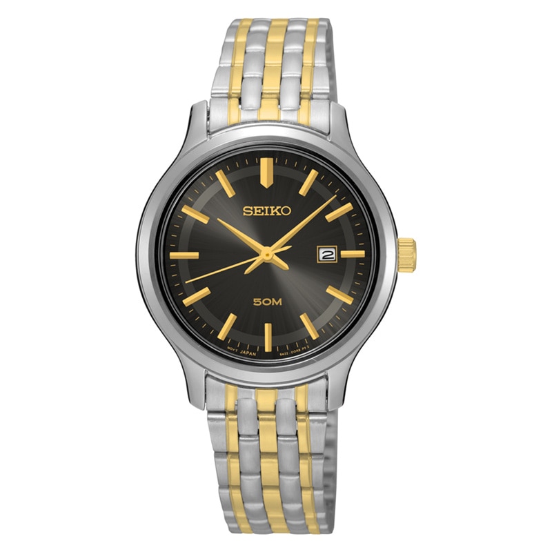 Ladies' Seiko Two-Tone Watch with Grey Dial (Model: SUR779)