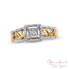 Thumbnail Image 0 of Open Hearts by Jane Seymour™ 0.15 CT. T.W. Quad Princess-Cut Diamond Frame Ring in 10K Gold