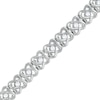 Thumbnail Image 0 of 0.95 CT. T.W. Diamond Orbit Flower Link Bracelet in 10K White Gold - 7.25"