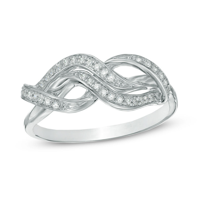 0.15 CT. T.W. Diamond Wavy Infinity Ring in Sterling Silver