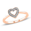 Thumbnail Image 0 of Diamond Accent Outline Heart Ring in 10K Rose Gold
