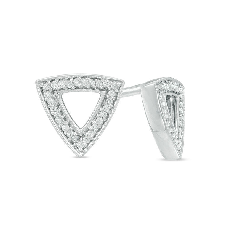 0.09 CT. T.W. Diamond Open Triangle Stud Earrings in Sterling Silver