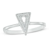 Thumbnail Image 0 of Diamond Accent Triangle Ring in Sterling Silver