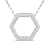 Thumbnail Image 0 of Diamond Accent Outline Hexagon Pendant in 10K White Gold